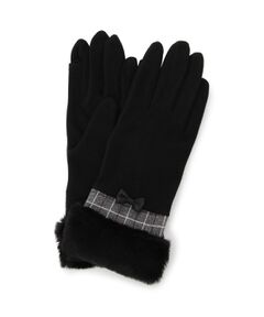 ITS'DEMO / イッツデモ 手袋 | 【手洗い可】リボン付フェイクファーカフスグローブ