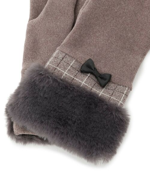 ITS'DEMO / イッツデモ 手袋 | 【手洗い可】リボン付フェイクファーカフスグローブ | 詳細4