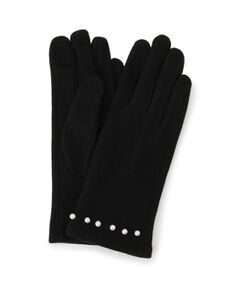 ITS'DEMO / イッツデモ 手袋 | 【手洗い可】フェイクパール付きジャージグローブ