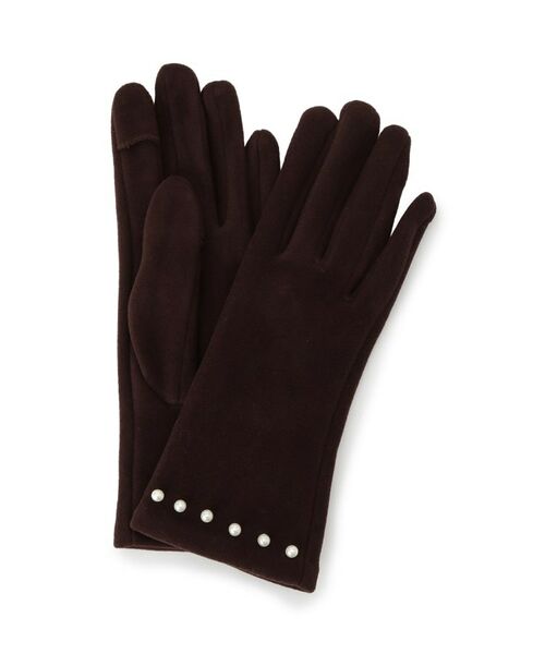 ITS'DEMO / イッツデモ 手袋 | 【手洗い可】フェイクパール付きジャージグローブ | 詳細1