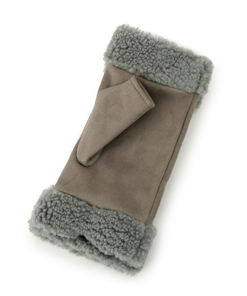 ITS'DEMO / イッツデモ 手袋 | 【手洗い可】猫刺繍ボア指切りグローブ | 詳細2