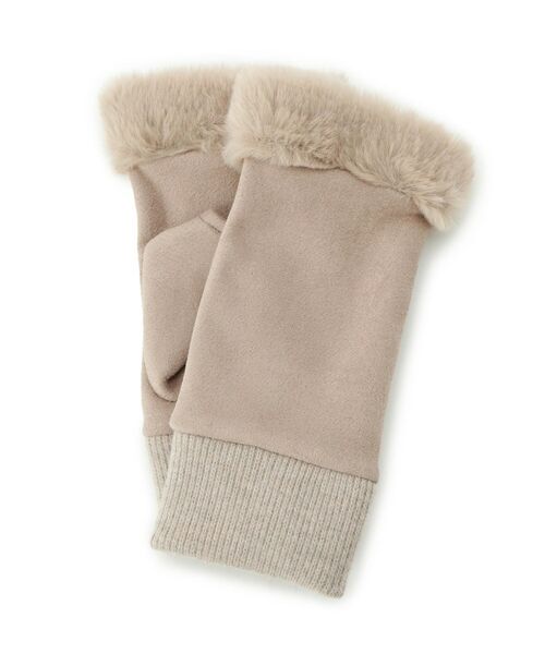 ITS'DEMO / イッツデモ 手袋 | 部分ファー指切りグローブ | 詳細1