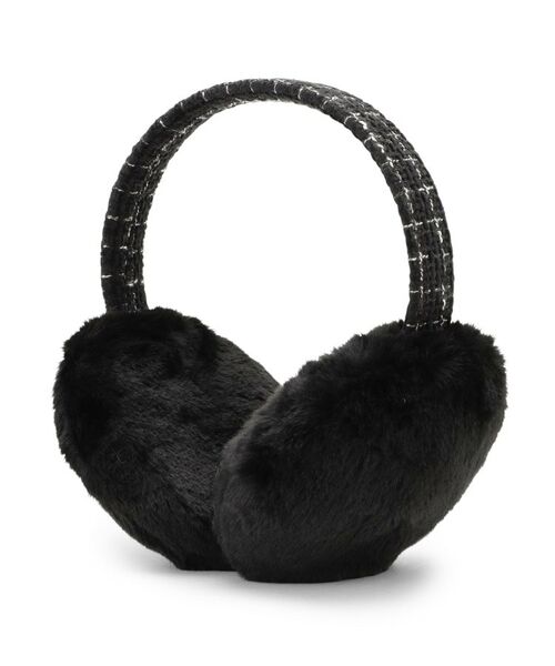 ITS'DEMO / イッツデモ ネックウォーマー・イヤーマフ | 【折りたたみ可】ツイード風イヤーマフ（ブラック(019)）