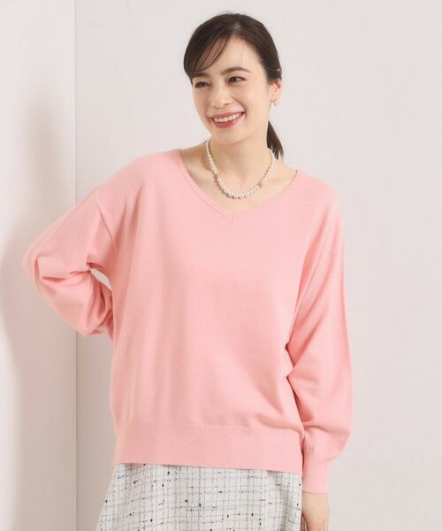 ITS'DEMO / イッツデモ ニット・セーター | 【静電気防止／手洗い可】クリーミータッチVネックニット | 詳細9