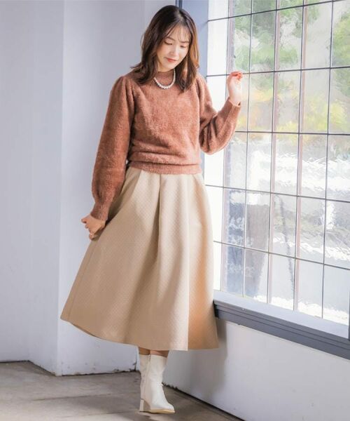 ITS'DEMO / イッツデモ ニット・セーター | 【手洗い可】フェザーヤーンパフスリーブニット | 詳細1