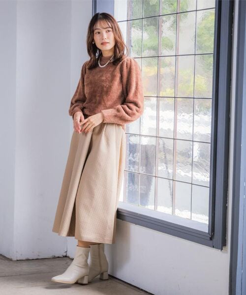 ITS'DEMO / イッツデモ ニット・セーター | 【手洗い可】フェザーヤーンパフスリーブニット | 詳細2