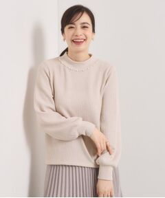 ITS'DEMO / イッツデモ カットソー | 【手洗い可】パール調衿起毛リブプルオーバー