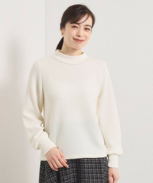 ITS'DEMO / イッツデモ カットソー | 【手洗い可】パール調衿起毛リブプルオーバー | 詳細13
