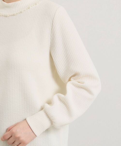 ITS'DEMO / イッツデモ カットソー | 【手洗い可】パール調衿起毛リブプルオーバー | 詳細17