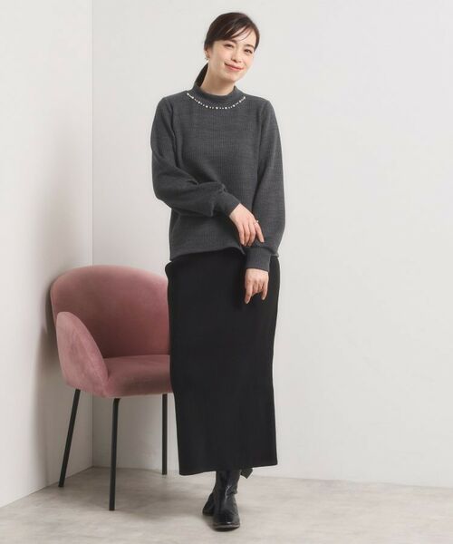 ITS'DEMO / イッツデモ カットソー | 【手洗い可】パール調衿起毛リブプルオーバー | 詳細2