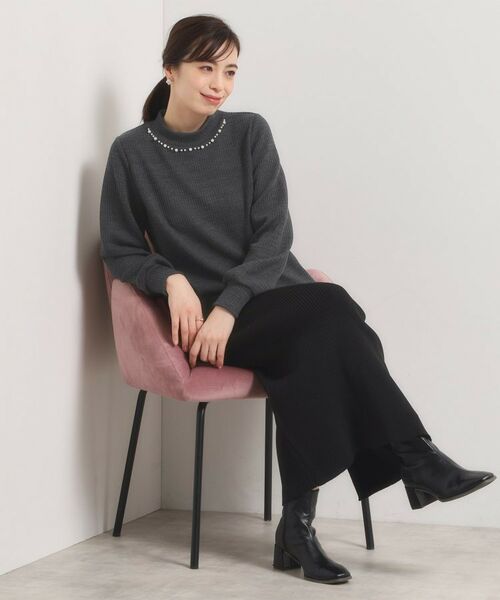 ITS'DEMO / イッツデモ カットソー | 【手洗い可】パール調衿起毛リブプルオーバー | 詳細3