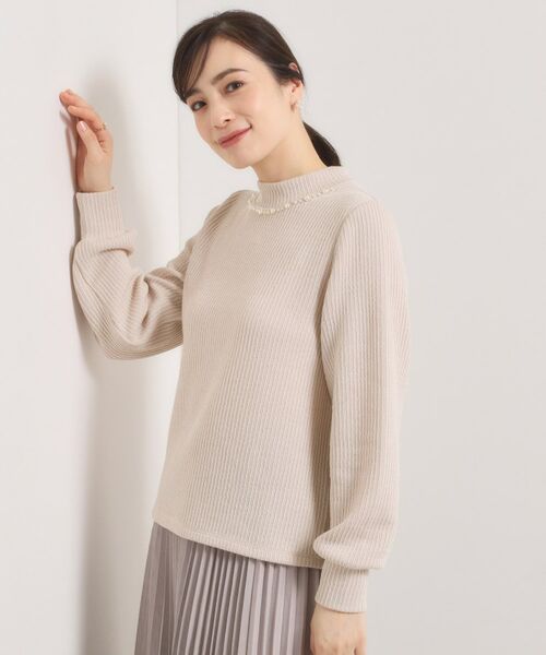 ITS'DEMO / イッツデモ カットソー | 【手洗い可】パール調衿起毛リブプルオーバー | 詳細5