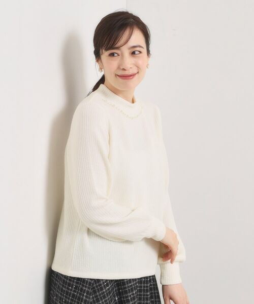 ITS'DEMO / イッツデモ カットソー | 【手洗い可】パール調衿起毛リブプルオーバー | 詳細9