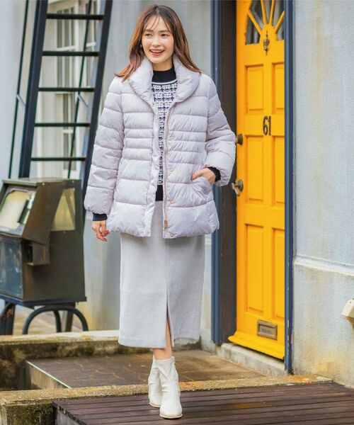 ITS'DEMO / イッツデモ その他アウター | 【撥水加工】ショールカラー中綿ミディ丈コート | 詳細1