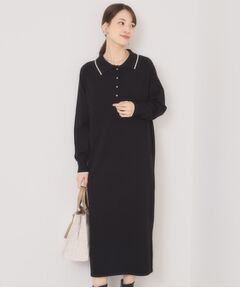ITS'DEMO / イッツデモ ロング・マキシ丈ワンピース | 【手洗い可】ポロ衿ニットワンピース