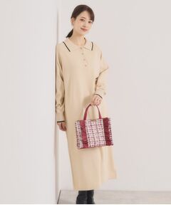 ITS'DEMO / イッツデモ ロング・マキシ丈ワンピース | 【手洗い可】ポロ衿ニットワンピース