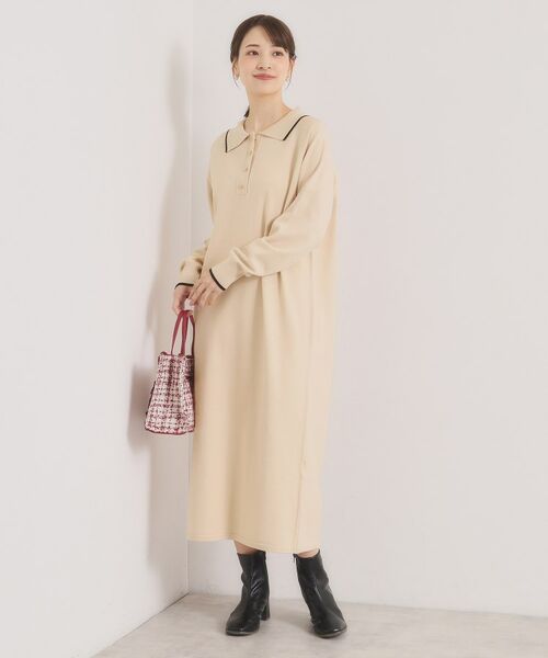 ITS'DEMO / イッツデモ ロング・マキシ丈ワンピース | 【手洗い可】ポロ衿ニットワンピース | 詳細11