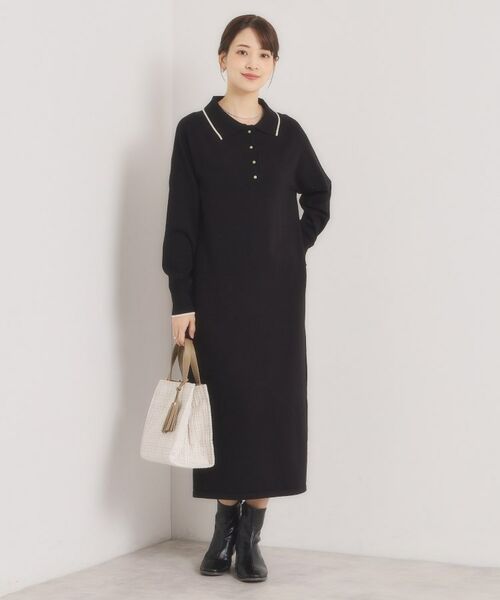 ITS'DEMO / イッツデモ ロング・マキシ丈ワンピース | 【手洗い可】ポロ衿ニットワンピース | 詳細2