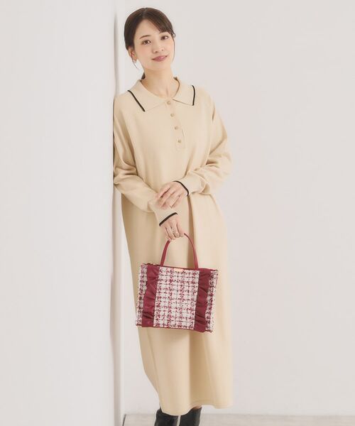 ITS'DEMO / イッツデモ ロング・マキシ丈ワンピース | 【手洗い可】ポロ衿ニットワンピース | 詳細9