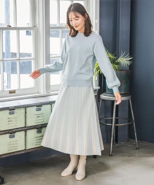 ITS'DEMO / イッツデモ セットアップ | 【手洗い可】フレアスカートニットセットアップ | 詳細1