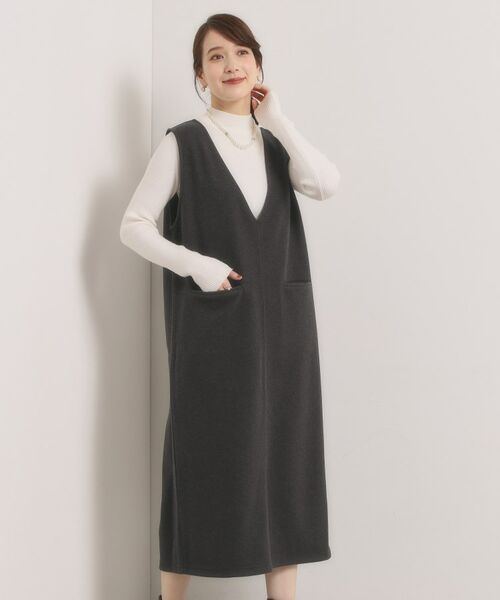 ITS'DEMO / イッツデモ ミニ丈・ひざ丈ワンピース | 【洗濯機OK】カットメルトンジャンスカ | 詳細6