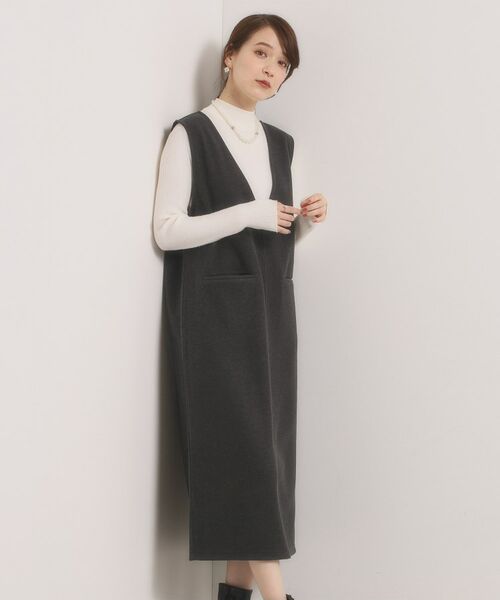 ITS'DEMO / イッツデモ ミニ丈・ひざ丈ワンピース | 【洗濯機OK】カットメルトンジャンスカ | 詳細7