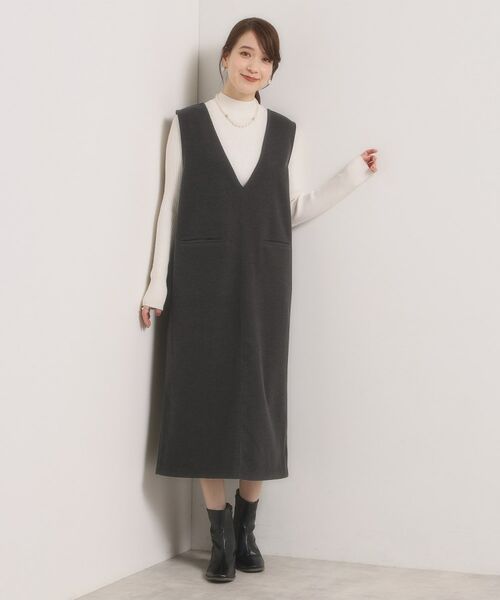 ITS'DEMO / イッツデモ ミニ丈・ひざ丈ワンピース | 【洗濯機OK】カットメルトンジャンスカ | 詳細8