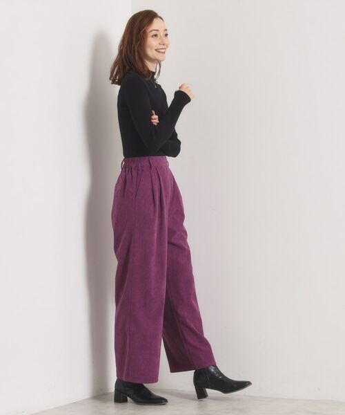 ITS'DEMO / イッツデモ パンツ | 【洗濯機OK／ウエストゴム】コーデュロイワイドパンツ | 詳細11