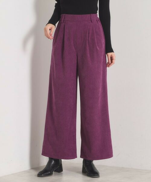 ITS'DEMO / イッツデモ パンツ | 【洗濯機OK／ウエストゴム】コーデュロイワイドパンツ | 詳細13