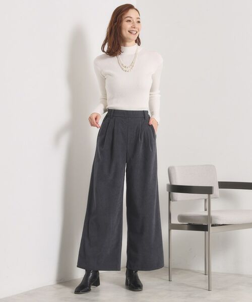 ITS'DEMO / イッツデモ パンツ | 【洗濯機OK／ウエストゴム】コーデュロイワイドパンツ | 詳細6