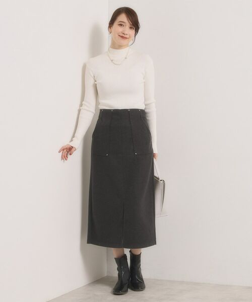 ITS'DEMO / イッツデモ スカート | 【洗濯機OK】カットメルトンタイトスカート | 詳細13