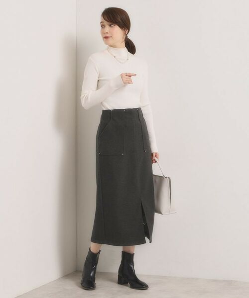 ITS'DEMO / イッツデモ スカート | 【洗濯機OK】カットメルトンタイトスカート | 詳細14