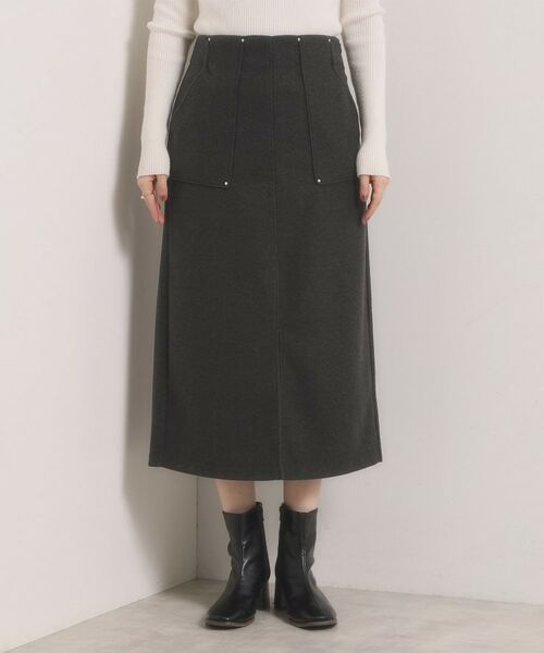 ITS'DEMO / イッツデモ スカート | 【洗濯機OK】カットメルトンタイトスカート | 詳細16