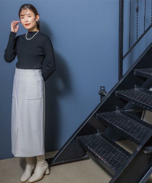 ITS'DEMO / イッツデモ スカート | 【洗濯機OK】カットメルトンタイトスカート | 詳細2