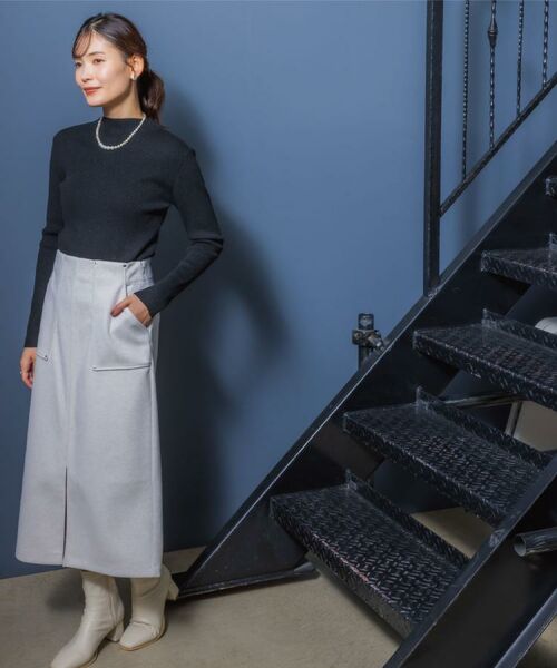 ITS'DEMO / イッツデモ スカート | 【洗濯機OK】カットメルトンタイトスカート | 詳細3
