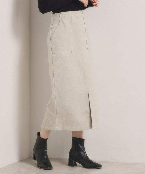 ITS'DEMO / イッツデモ スカート | 【洗濯機OK】カットメルトンタイトスカート | 詳細4