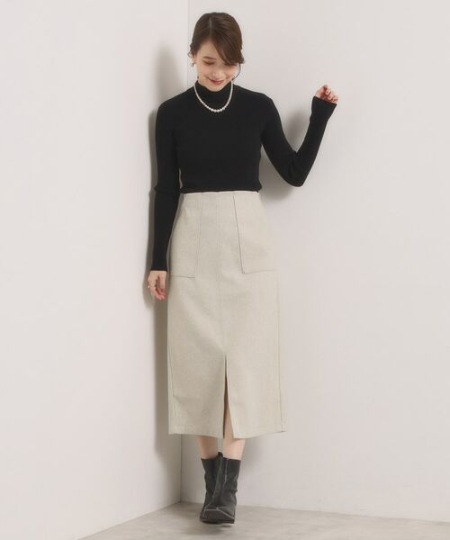 ITS'DEMO / イッツデモ スカート | 【洗濯機OK】カットメルトンタイトスカート | 詳細5