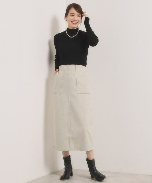 ITS'DEMO / イッツデモ スカート | 【洗濯機OK】カットメルトンタイトスカート | 詳細6