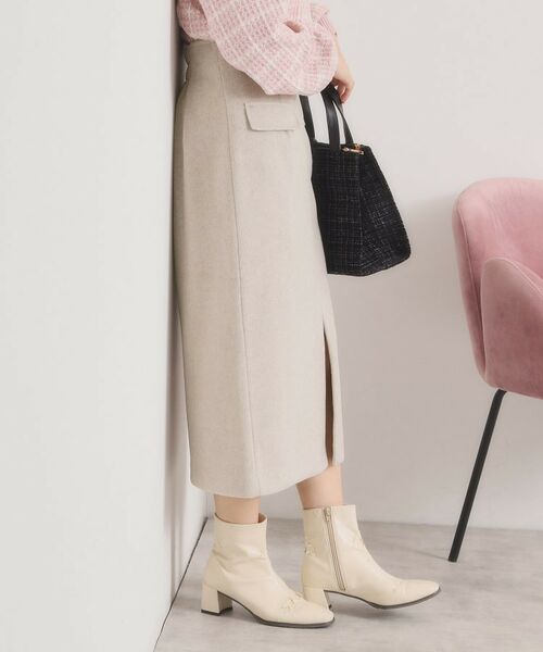 ITS'DEMO / イッツデモ ロング・マキシ丈スカート | 【ウエストゴム】シャギーモッサタイトスカート | 詳細5