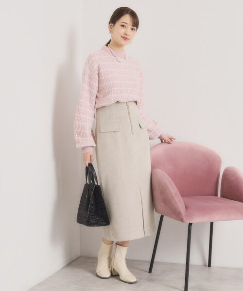 ITS'DEMO / イッツデモ ロング・マキシ丈スカート | 【ウエストゴム】シャギーモッサタイトスカート | 詳細6