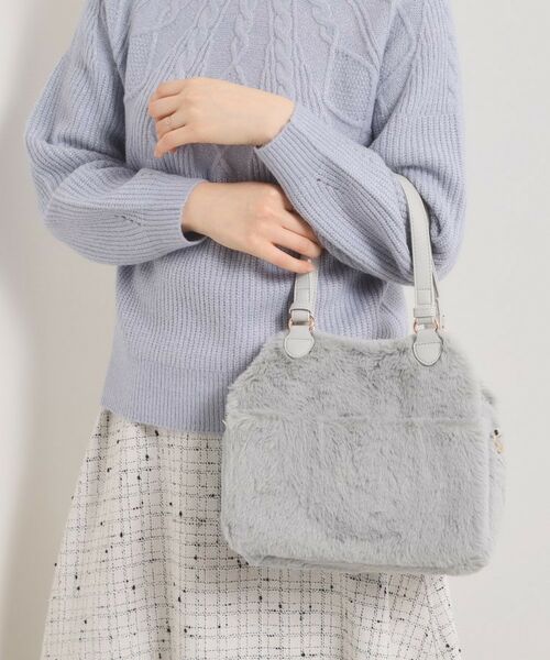 ITS'DEMO / イッツデモ トートバッグ | 【2WAY】両あおりフェイクファートート(グレー(012))