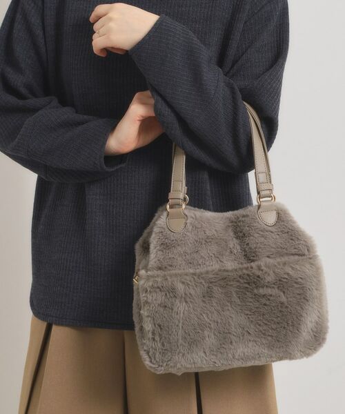 ITS'DEMO / イッツデモ トートバッグ | 【2WAY】両あおりフェイクファートート(モカブラウン(042))