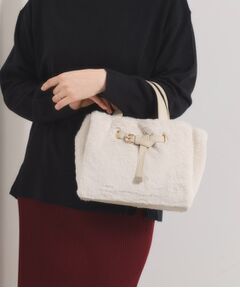 ITS'DEMO / イッツデモ トートバッグ | 【5ポケット】ベルト飾り三層フェイクファートート