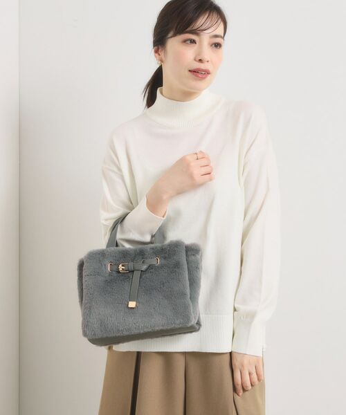 ITS'DEMO / イッツデモ トートバッグ | 【5ポケット】ベルト飾り三層フェイクファートート | 詳細1