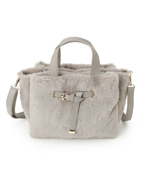 ITS'DEMO / イッツデモ トートバッグ | 【5ポケット】ベルト飾り三層フェイクファートート | 詳細10