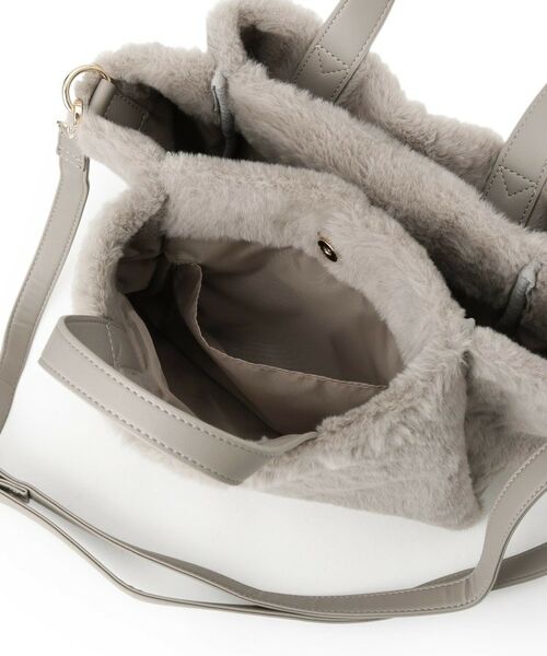 ITS'DEMO / イッツデモ トートバッグ | 【5ポケット】ベルト飾り三層フェイクファートート | 詳細21