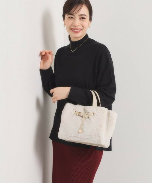 ITS'DEMO / イッツデモ トートバッグ | 【5ポケット】ベルト飾り三層フェイクファートート | 詳細3