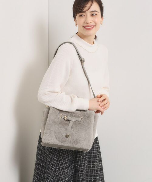 ITS'DEMO / イッツデモ トートバッグ | 【5ポケット】ベルト飾り三層フェイクファートート | 詳細6