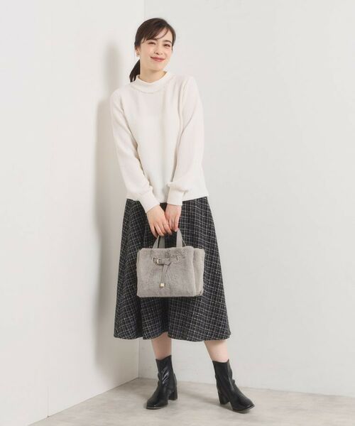 ITS'DEMO / イッツデモ トートバッグ | 【5ポケット】ベルト飾り三層フェイクファートート | 詳細7