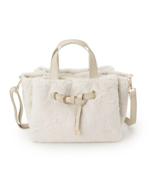 ITS'DEMO / イッツデモ トートバッグ | 【5ポケット】ベルト飾り三層フェイクファートート | 詳細9